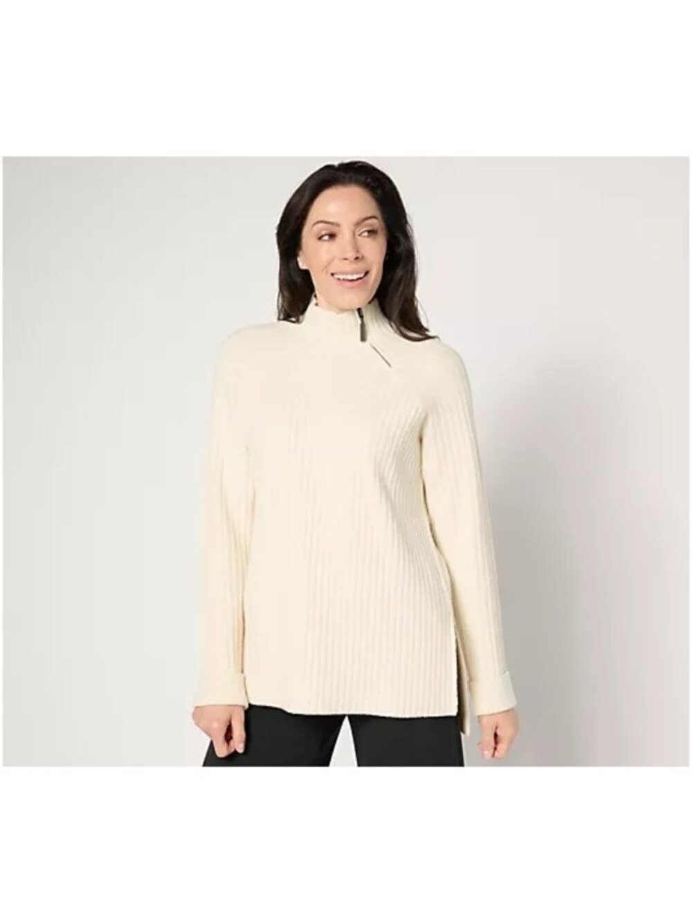 Peace Love World High-Low Ribbed Sweater X-Small  A697925 Pristine Cream LN/Open
